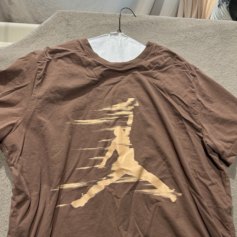Nike Air Jordan Graphic T-Shirt Mens 3XL Brown Tan Jumpman Logo